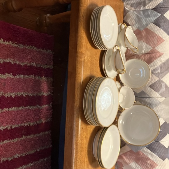 Limoge France , beautiful china edged in gold. Coffee/ dessert set for 4-6 , 30 - Picture 2 of 16